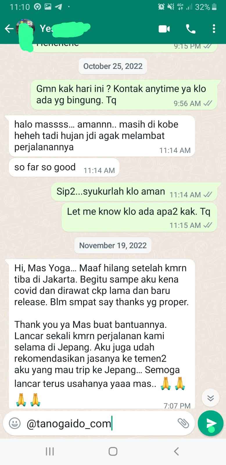 testimoni jasa tour guide online jepang