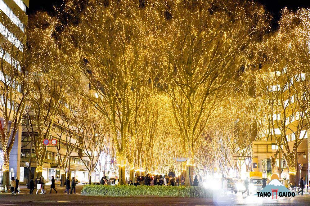 Iluminasi Sendai Hikari Pageant yang Menawan