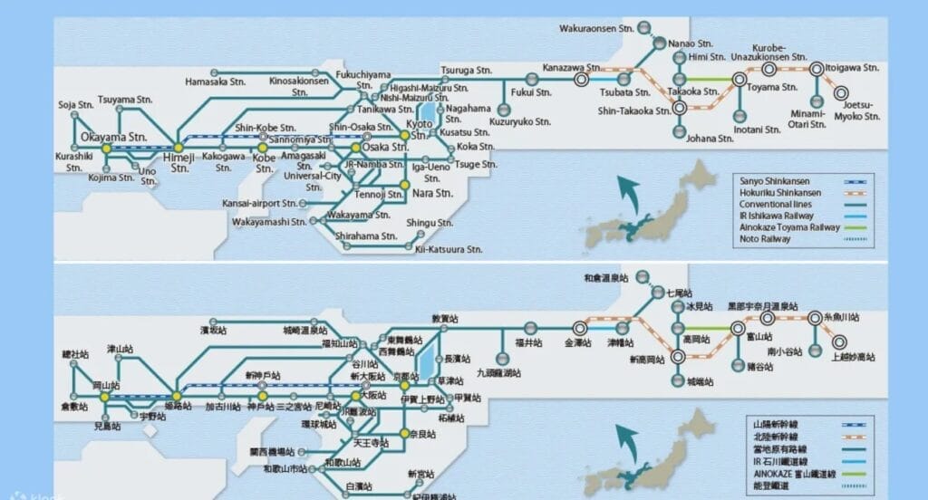 JR Kansai Hokuriku Area Pass Map