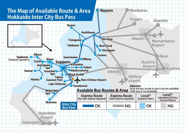 Hokkaido Intercity Bus Map