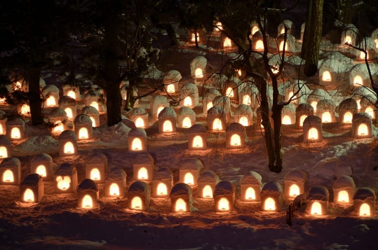 Festival Lentera Salju Hirosaki Castle