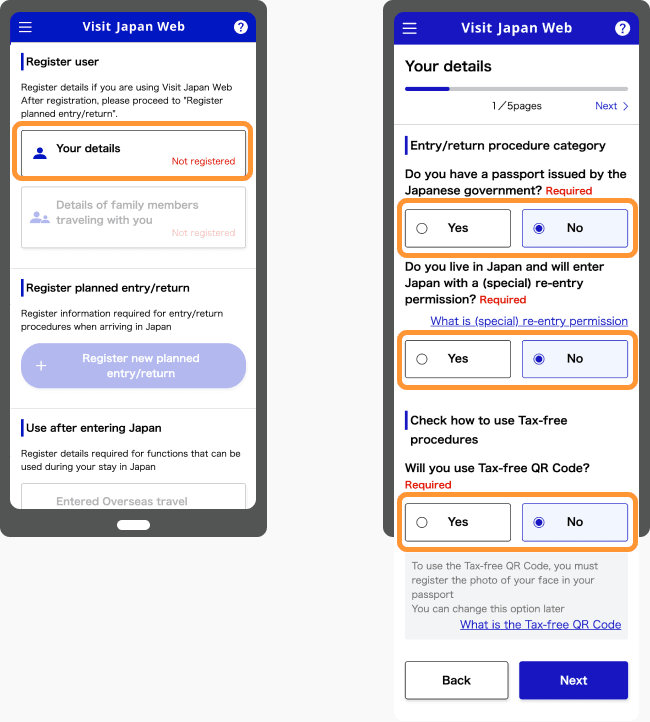 Register user