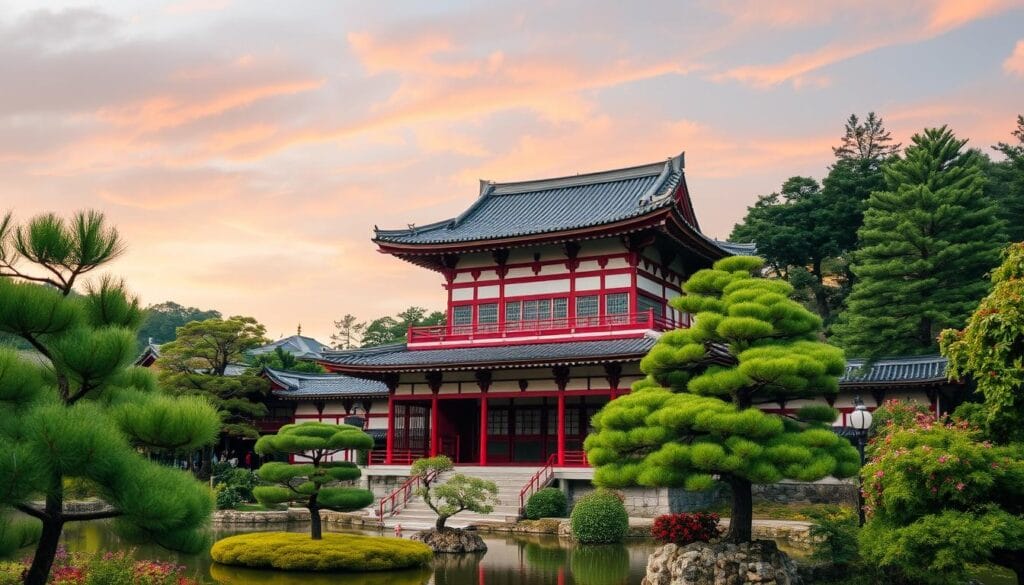 Gambar Ginkaku-ji Temple dengan taman yang indah