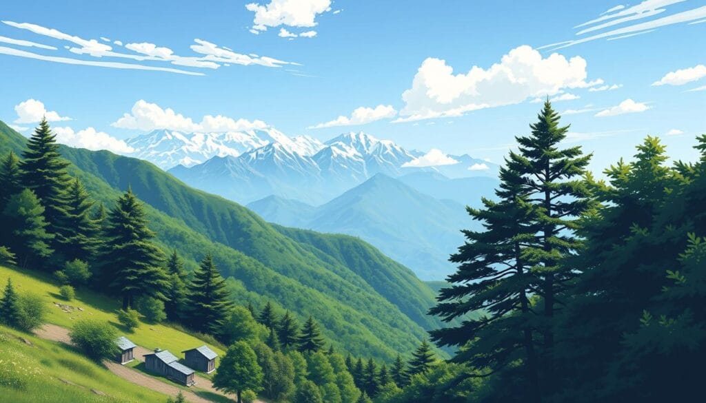 Gambar pemandangan pegunungan di Karuizawa
