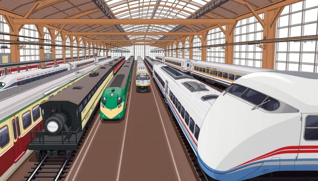 Gambar Kyoto Railway Museum dengan koleksi kereta api
