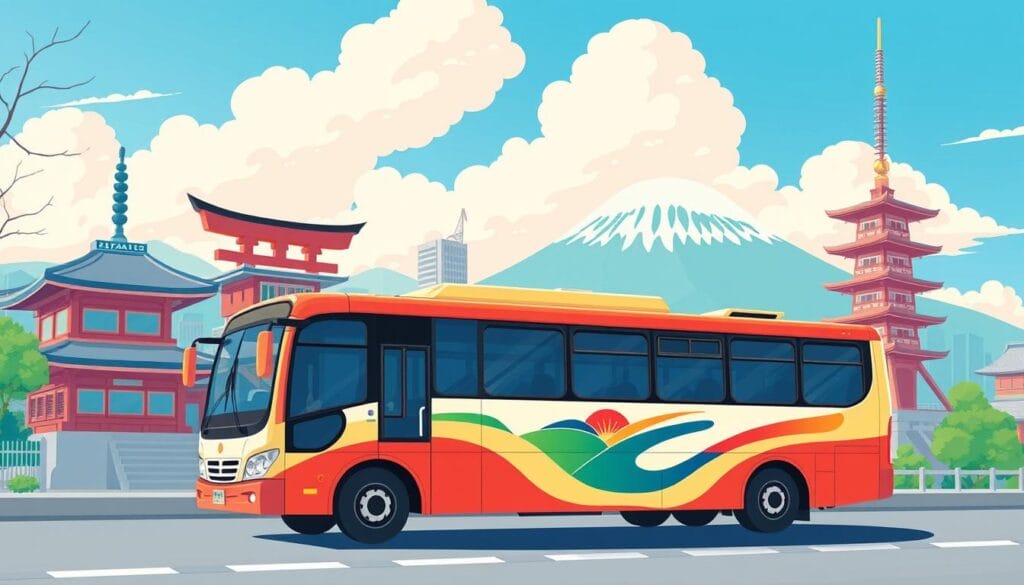 Gambar bus wisata di Jepang